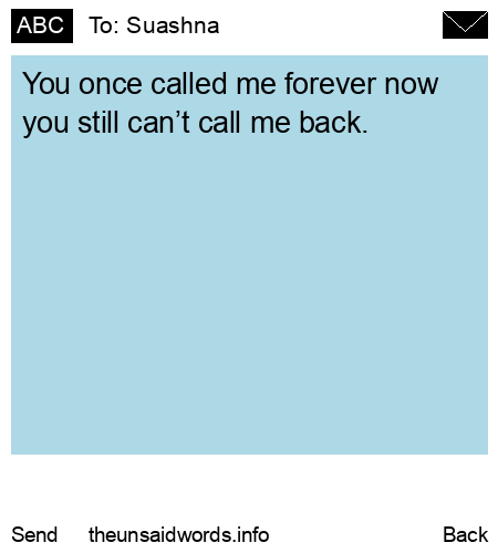 unsent message to Suashna 