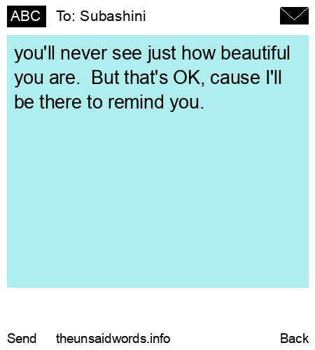 unsent message to Subashini