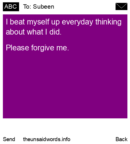 unsent message to Subeen