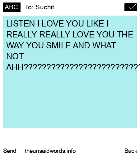 unsent message to Suchit