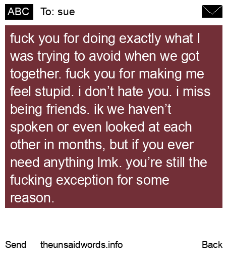 unsent message to sue