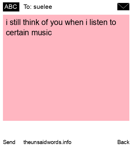 unsent message to suelee