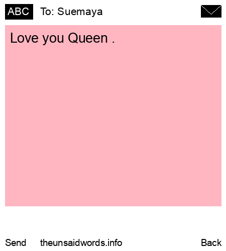 unsent message to Suemaya