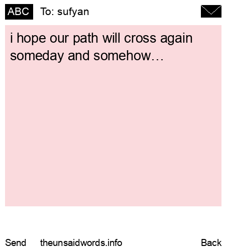 unsent message to sufyan