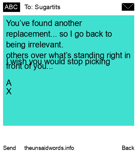 unsent message to Sugartits