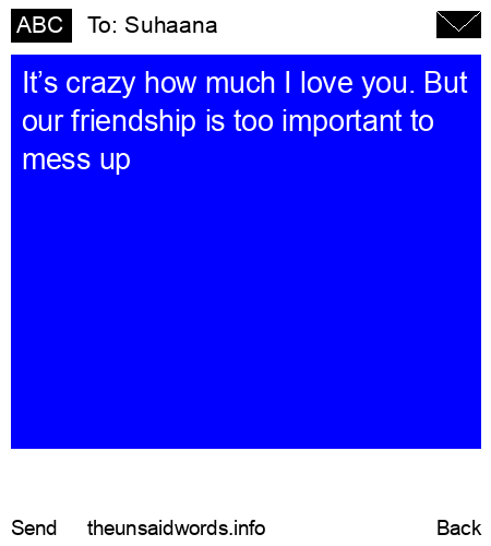 unsent message to Suhaana