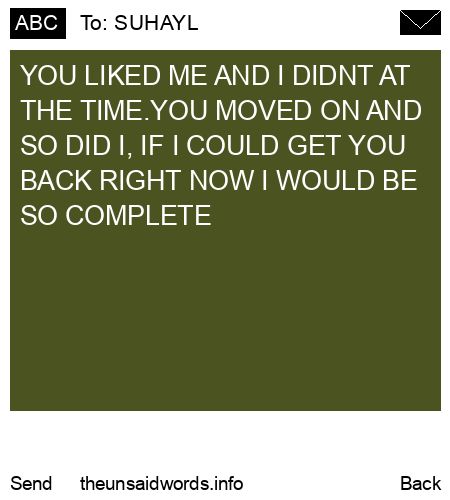 unsent message to SUHAYL