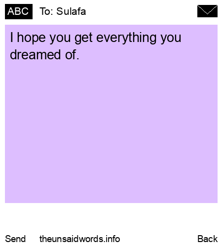 unsent message to Sulafa