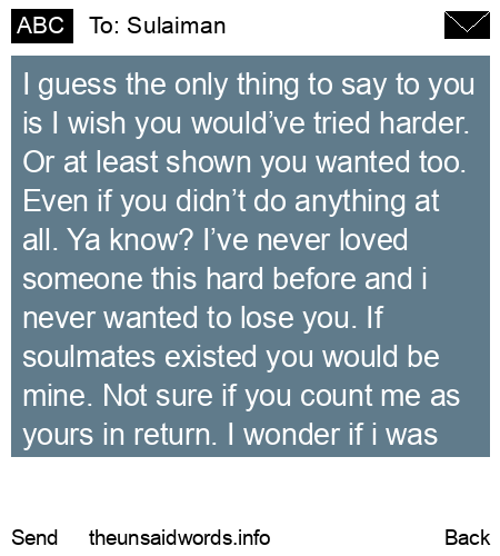 unsent message to Sulaiman