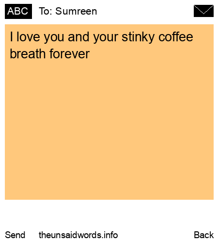 unsent message to Sumreen
