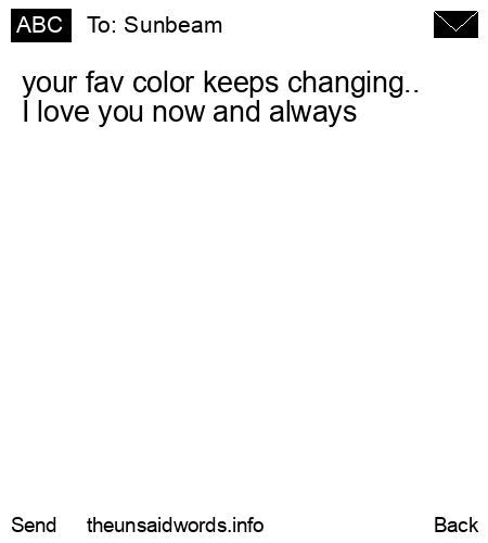 unsent message to Sunbeam