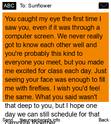 unsent message to Sunflower