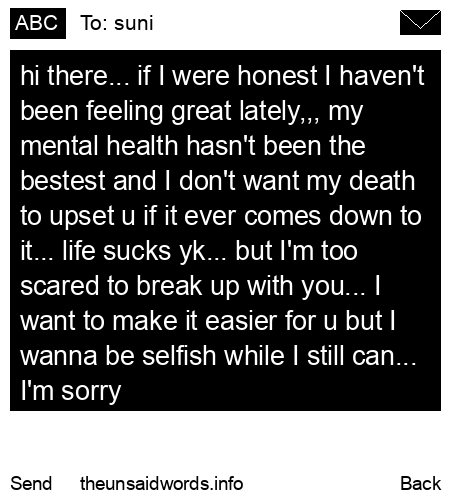 unsent message to suni