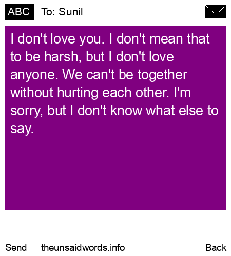 unsent message to Sunil