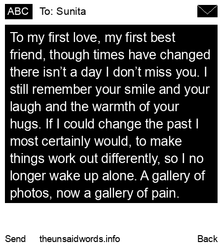 unsent message to Sunita