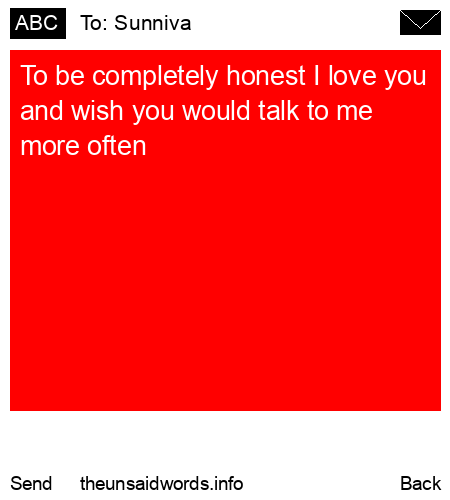 unsent message to Sunniva