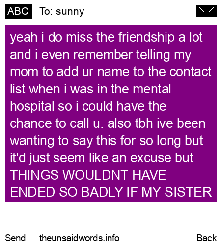 unsent message to sunny