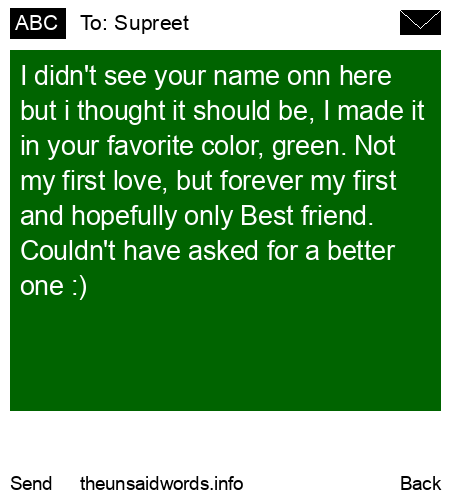 unsent message to Supreet