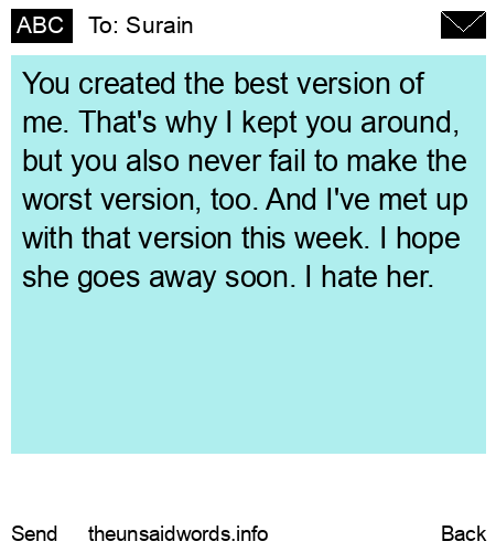 unsent message to Surain