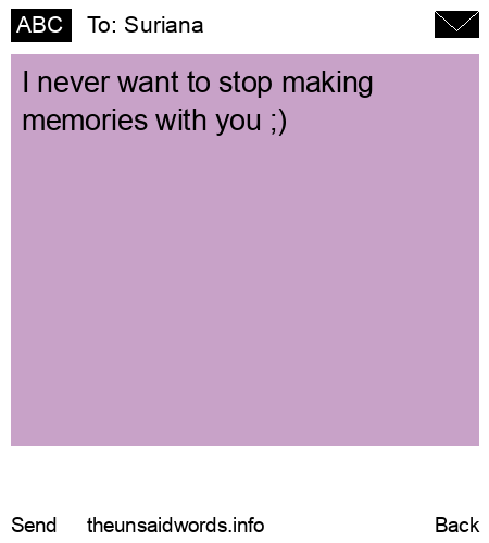 unsent message to Suriana