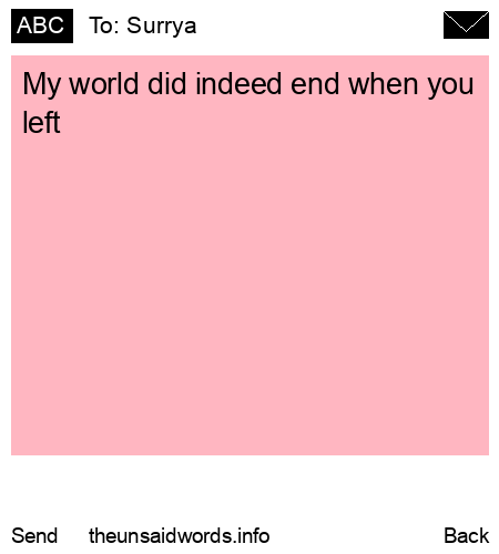 unsent message to Surrya