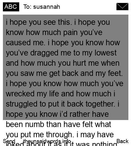 unsent message to susannah