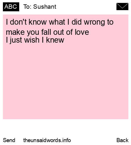 unsent message to Sushant