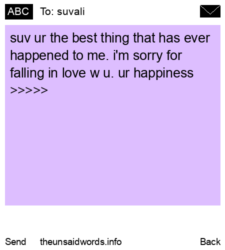 unsent message to suvali