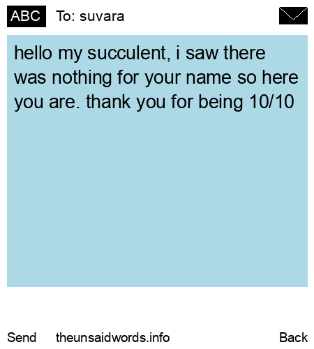 unsent message to suvara