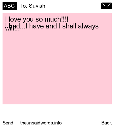 unsent message to Suvish