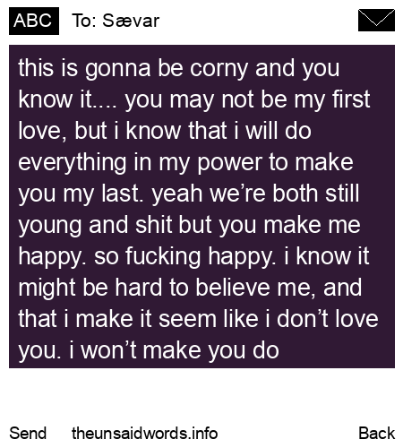 unsent message to Sævar