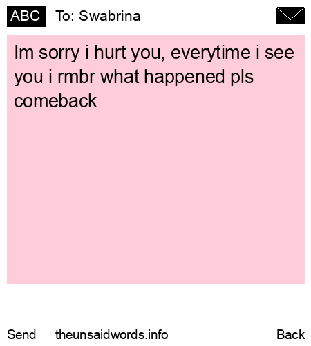 unsent message to Swabrina 
