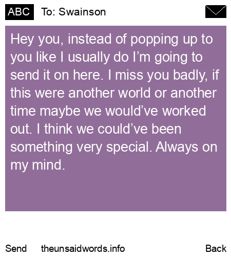 unsent message to Swainson