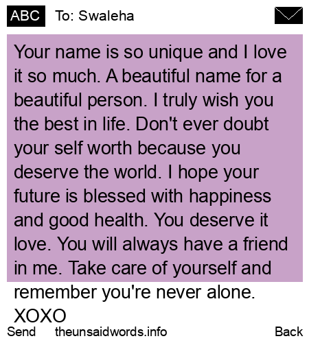 unsent message to Swaleha