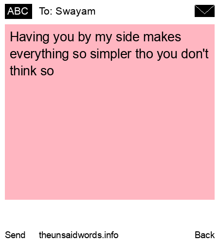 unsent message to Swayam