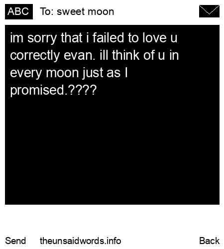 unsent message to sweet moon