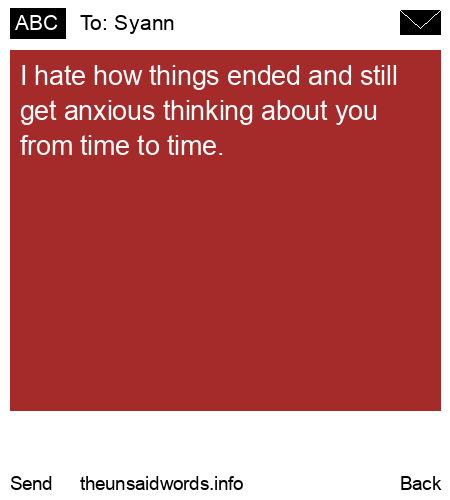 unsent message to Syann