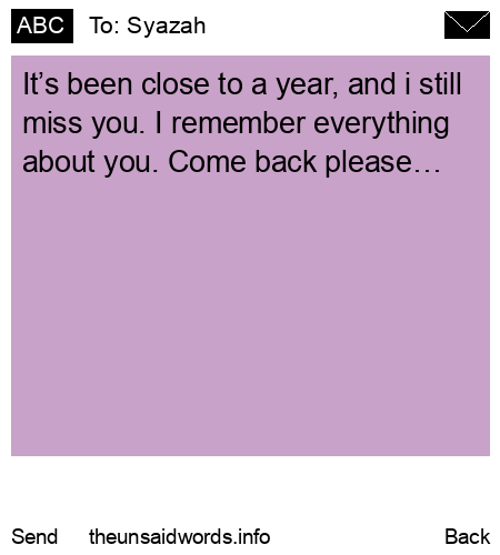 unsent message to Syazah