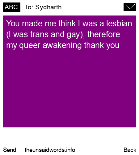 unsent message to Sydharth