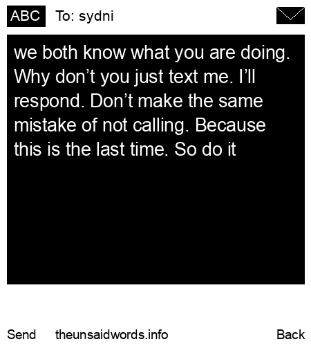 unsent message to sydni