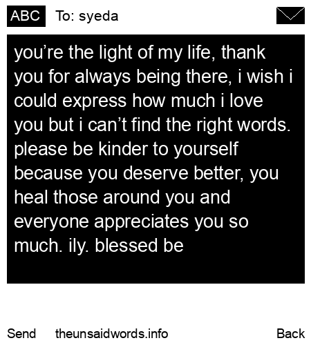 unsent message to syeda
