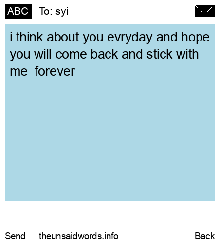 unsent message to syi