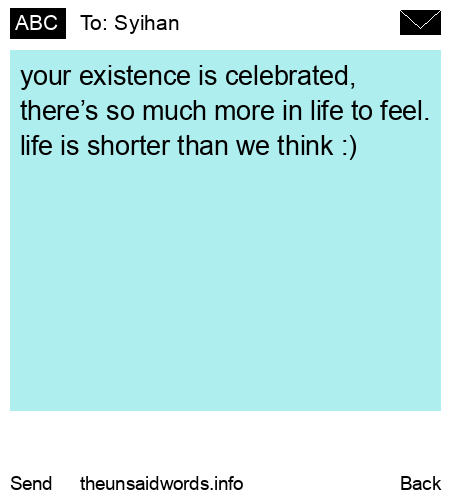 unsent message to Syihan