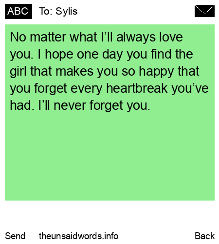 unsent message to Sylis