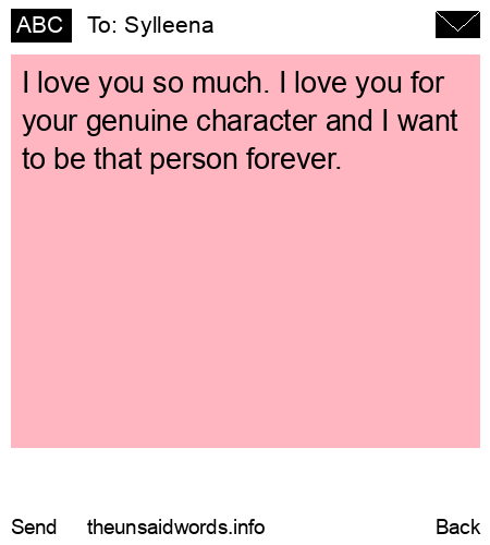 unsent message to Sylleena