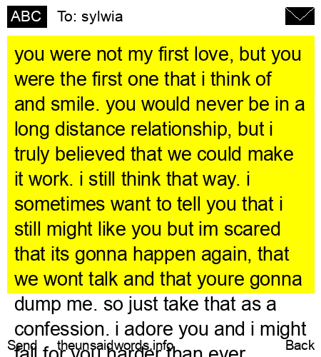 unsent message to sylwia