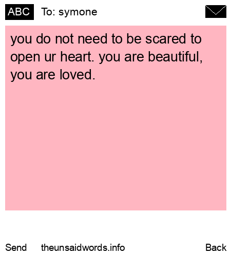 unsent message to symone