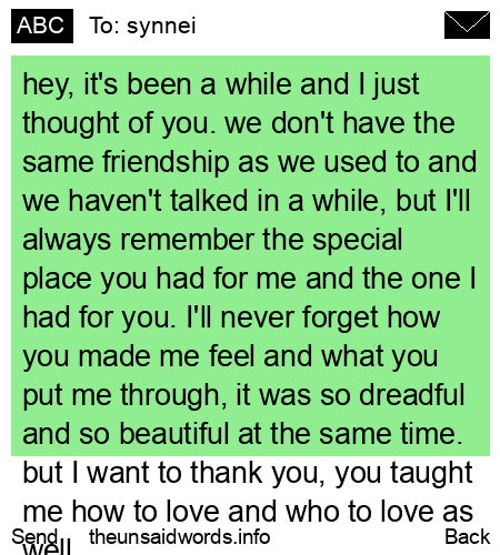 unsent message to synnei