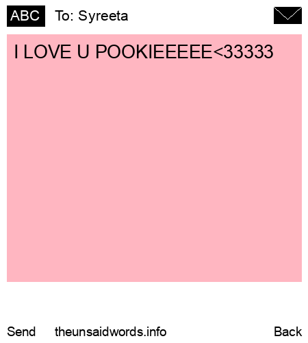 unsent message to Syreeta