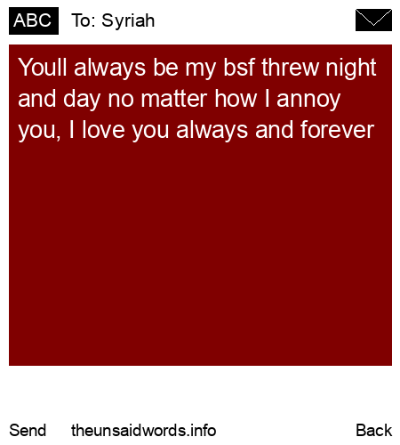 unsent message to Syriah